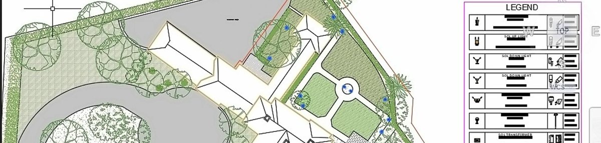 A lighting layout plan of a property, with the fixture legend