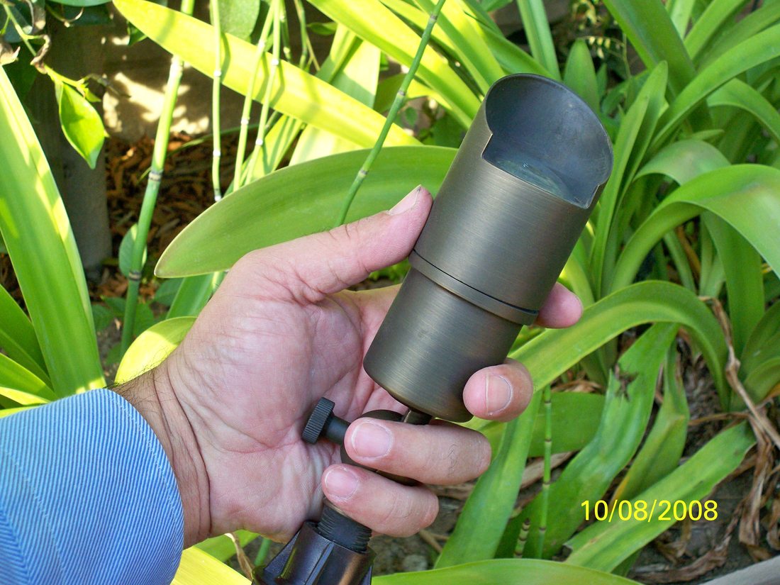 Solid brass landscape spotlight fixture